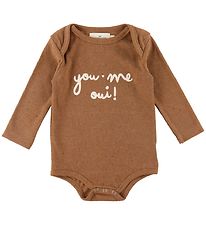 Monsieur Mini Bodysuit l/s - You Me Oui - Almond Melange Monsieur Mini Bodysuit l/s - You Me Oui - Almond Melange