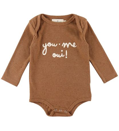 Monsieur Mini Bodysuit l/s - You Me Oui - Almond Melange Monsieur Mini Bodysuit l/s - You Me Oui - Almond Melange