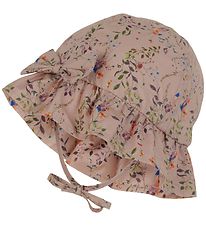 Mikk-Line Sun Hat - Nougat w. Flowers Mikk-Line Sun Hat - Nougat w. Flowers