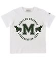 Moncler T-shirt - White w. Dark Green Moncler T-shirt - White w. Dark Green