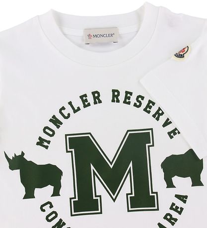 Moncler T-shirt - White w. Dark Green