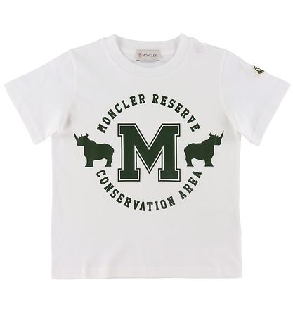 Moncler T-shirt - White w. Dark Green