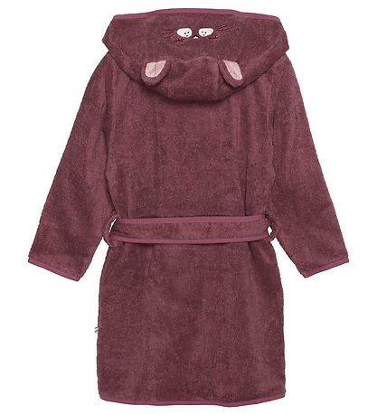 Pippi Baby Bademantel - Alt Rose m. Kat Pippi Baby Bademantel - Alt Rose m. Kat