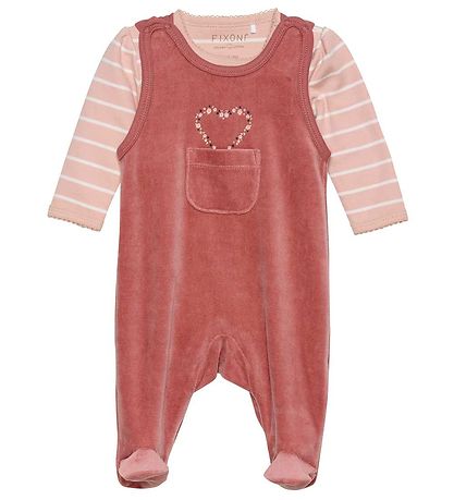 Fixoni Romper w. Bodysuit l/s - Velvet - Withered Rose Fixoni Romper w. Bodysuit l/s - Velvet - Withered Rose