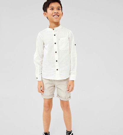 Name It Shirt - NkmFish - White Alyssum/Solid