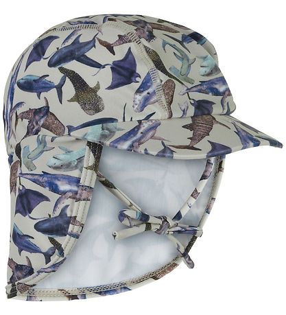 Mikk-Line Swim Hat - Metal w. Sharks