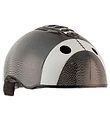 Crazy Safety Bicycle Helmet w. Lights - Football - Black Crazy Safety Bicycle Helmet w. Lights - Football - Black
