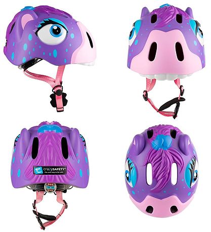 Crazy Safety Fahrradhelm m. Light - Pferd - Lila Crazy Safety Fahrradhelm m. Light - Pferd - Lila