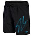 Speedo Swim Shorts - Hyper Boom Logo - Black/Blue