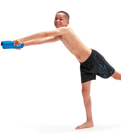 Speedo Swim Shorts - Hyper Boom Logo - Black/Blue