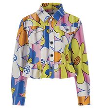 Moschino Denim Jacket - Cropped - Pink Flowers Moschino Denim Jacket - Cropped - Pink Flowers
