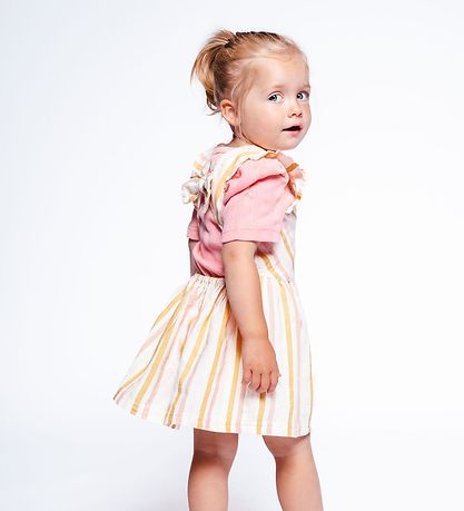 Hust and Claire Dress - Ketti - White w. Stripes