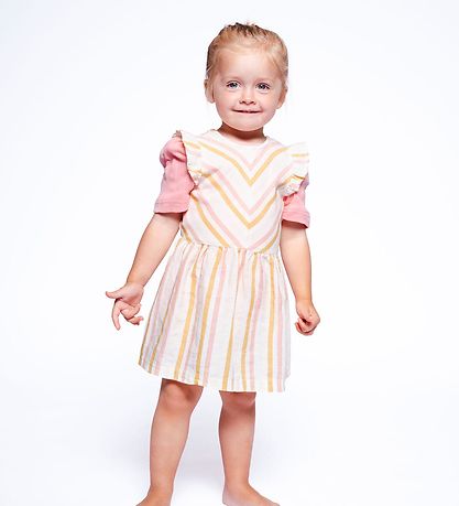 Hust and Claire Dress - Ketti - White w. Stripes