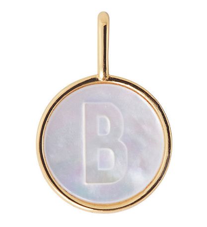 Pendentif À Collier Design Letters - B - Pearl Gold