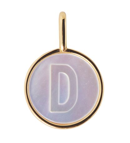 Pendentif À Collier Design Letters - D - Pearl Gold