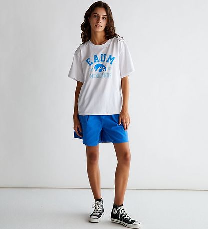 Grunt T-shirt - Pliketon - White w. Blue Print