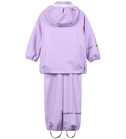 CeLaVi Rainwear w. Suspenders - Recycled PU - Purple Rose