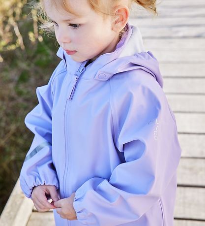 CeLaVi Rainwear w. Suspenders - Recycled PU - Purple Rose