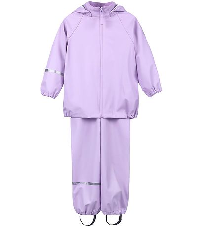 CeLaVi Rainwear w. Suspenders - Recycled PU - Purple Rose