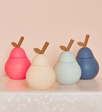 OYOY Beker m. Rietje - Peer - Silicone - Blauw