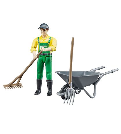 Bruder Figur - bworld - Bonde m. Tillbehör - 62610