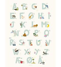 Vissevasse Poster - 50x70 - Alphabet Blue Danish Vissevasse Poster - 50x70 - Alphabet Blue Danish