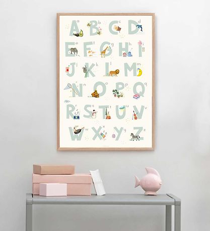 Vissevasse Poster - 50x70 - Alphabet Blue English