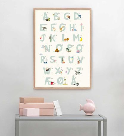 Vissevasse Poster - 30x40 - Alphabet Blue Danish Vissevasse Poster - 30x40 - Alphabet Blue Danish