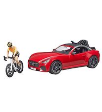 Bruder Bil - Rød Roadster m. Syklist - 03485 Bruder Bil - Rød Roadster m. Syklist - 03485