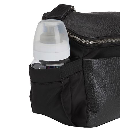Storksak Pram Organiser - Leather - Alyssa - Black/Gunmetal Storksak Pram Organiser - Leather - Alyssa - Black/Gunmetal