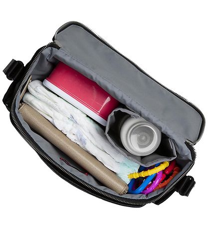 Storksak Pram Organiser - Leather - Alyssa - Black/Gunmetal Storksak Pram Organiser - Leather - Alyssa - Black/Gunmetal