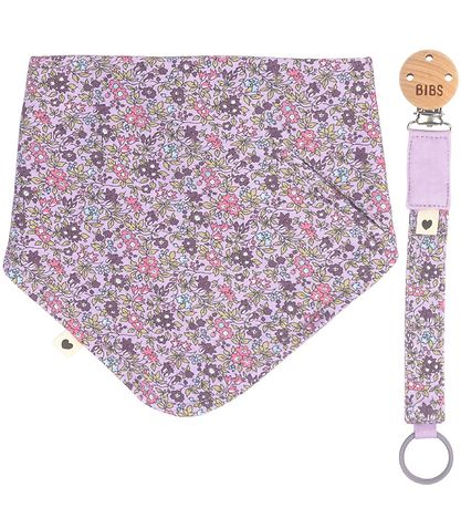 BIBS X Liberty Geschenkset - Babylätzchen/Schnullerketten - Blum