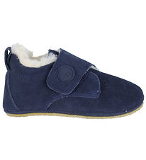 Wheat Soft Sole Leather Shoes w. Lining - Taj - Navy Wheat Soft Sole Leather Shoes w. Lining - Taj - Navy