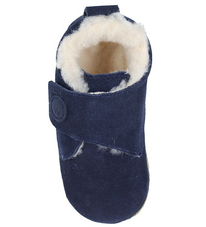 Wheat Soft Sole Leather Shoes w. Lining - Taj - Navy