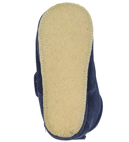 Wheat Soft Sole Leather Shoes w. Lining - Taj - Navy