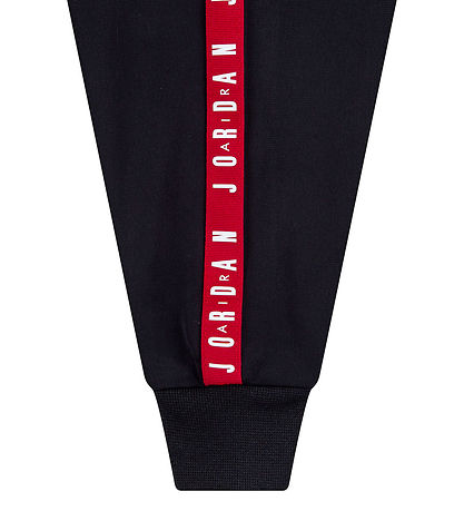 Jordan Tracksuit - Cardigan/Sweatpants - Black w. Red Jordan Tracksuit - Cardigan/Sweatpants - Black w. Red
