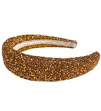 By Stær Hairband - Linen - Glitter - Rust/Gold