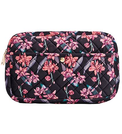 Fan Palm Toiletry Bag - Large - Quilted Velvet - Flawness Black Fan Palm Toiletry Bag - Large - Quilted Velvet - Flawness Black