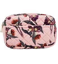 Fan Palm Toiletry Bag - Medium+ - Quilted Velvet - Rose Hibiscus Fan Palm Toiletry Bag - Medium+ - Quilted Velvet - Rose Hibiscus