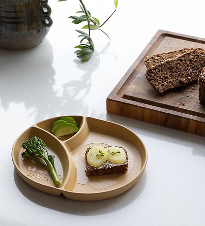 Sebra Plate - Bioplastic - 3 Rooms - Mums - Wheat Yellow Sebra Plate - Bioplastic - 3 Rooms - Mums - Wheat Yellow