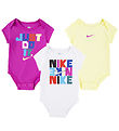 Nike Bodysuits s/s - 3-Pack - White/Purple/Yellow Nike Bodysuits s/s - 3-Pack - White/Purple/Yellow