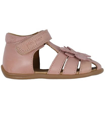 Pom Pom Sandals - Starters Flower Velcro - Rose Pom Pom Sandals - Starters Flower Velcro - Rose