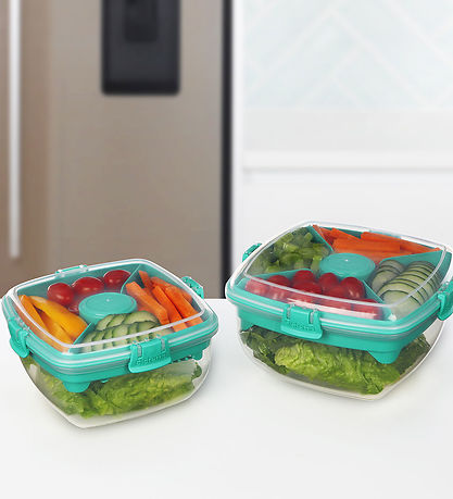 Boîte à Repas av. Accessoires Sistema - Salad - 1.1 L - Turquois Boîte à Repas av. Accessoires Sistema - Salad - 1.1 L - Turquois