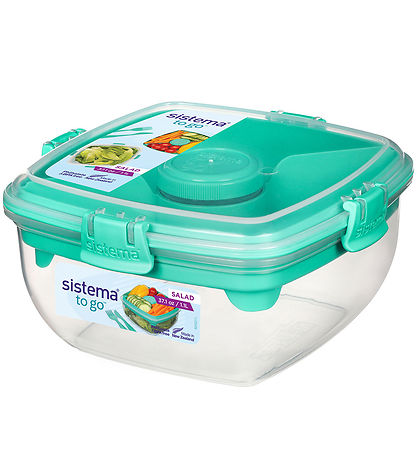 Boîte à Repas av. Accessoires Sistema - Salad - 1.1 L - Turquois Boîte à Repas av. Accessoires Sistema - Salad - 1.1 L - Turquois