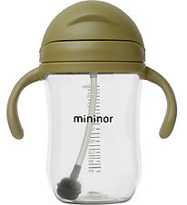 Mininor Mugg m. Sugrör - Tritan - 330 ml - Mossgrön