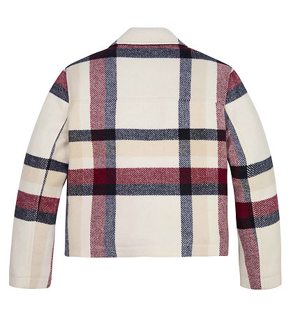 Tommy Hilfiger Jacke - Karo Peacoat - Creme Kariert mit Navy/Rot Tommy Hilfiger Jacke - Karo Peacoat - Creme Kariert mit Navy/Rot