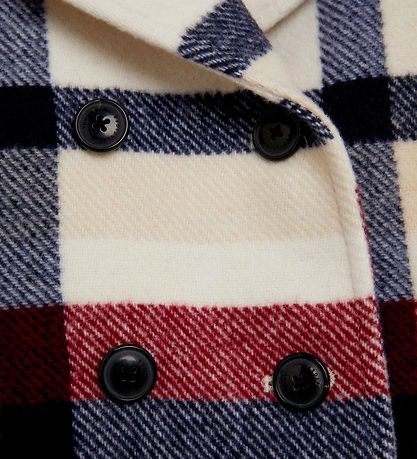 Tommy Hilfiger Jacke - Karo Peacoat - Creme Kariert mit Navy/Rot Tommy Hilfiger Jacke - Karo Peacoat - Creme Kariert mit Navy/Rot