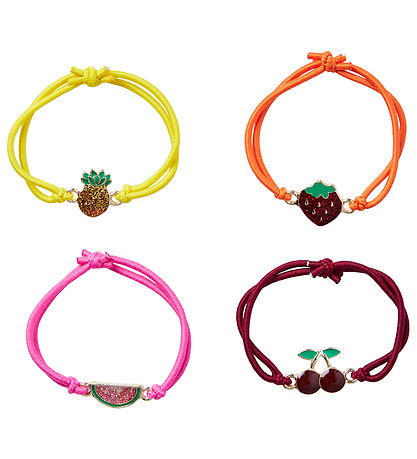 Pieces Kids Hair Tie - PkLullo - 4-Pack - May - Flame Orange