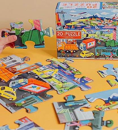 Eeboo Puzzlespiel - 20 Teile - 28x38 cm - Transportmittel