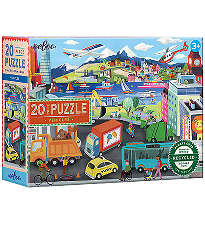 Eeboo Puzzlespiel - 20 Teile - 28x38 cm - Transportmittel